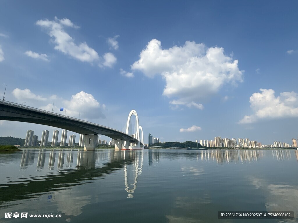 城市跨江大桥美丽风光