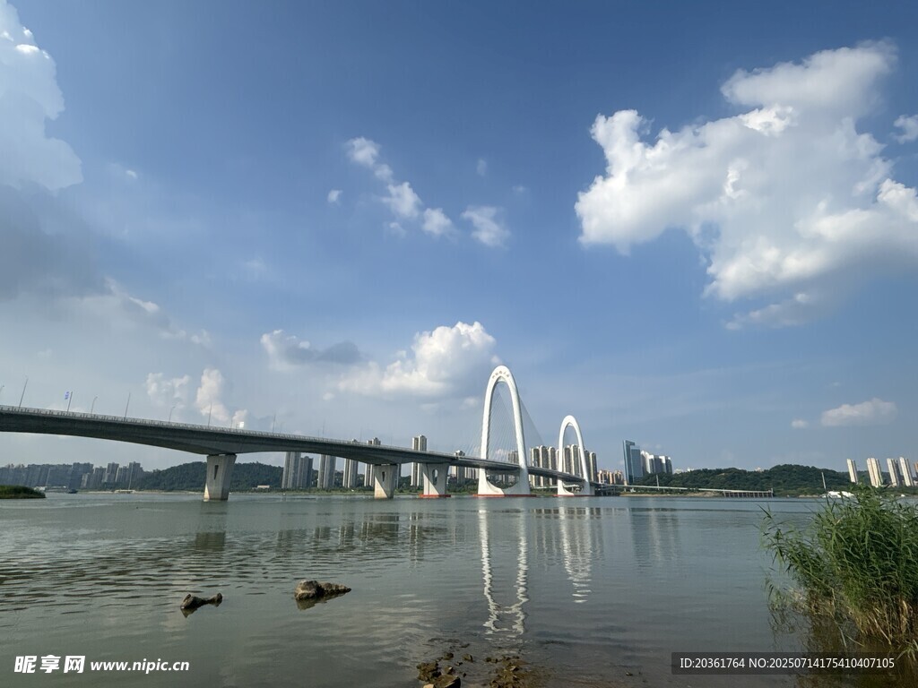河畔桥梁美景