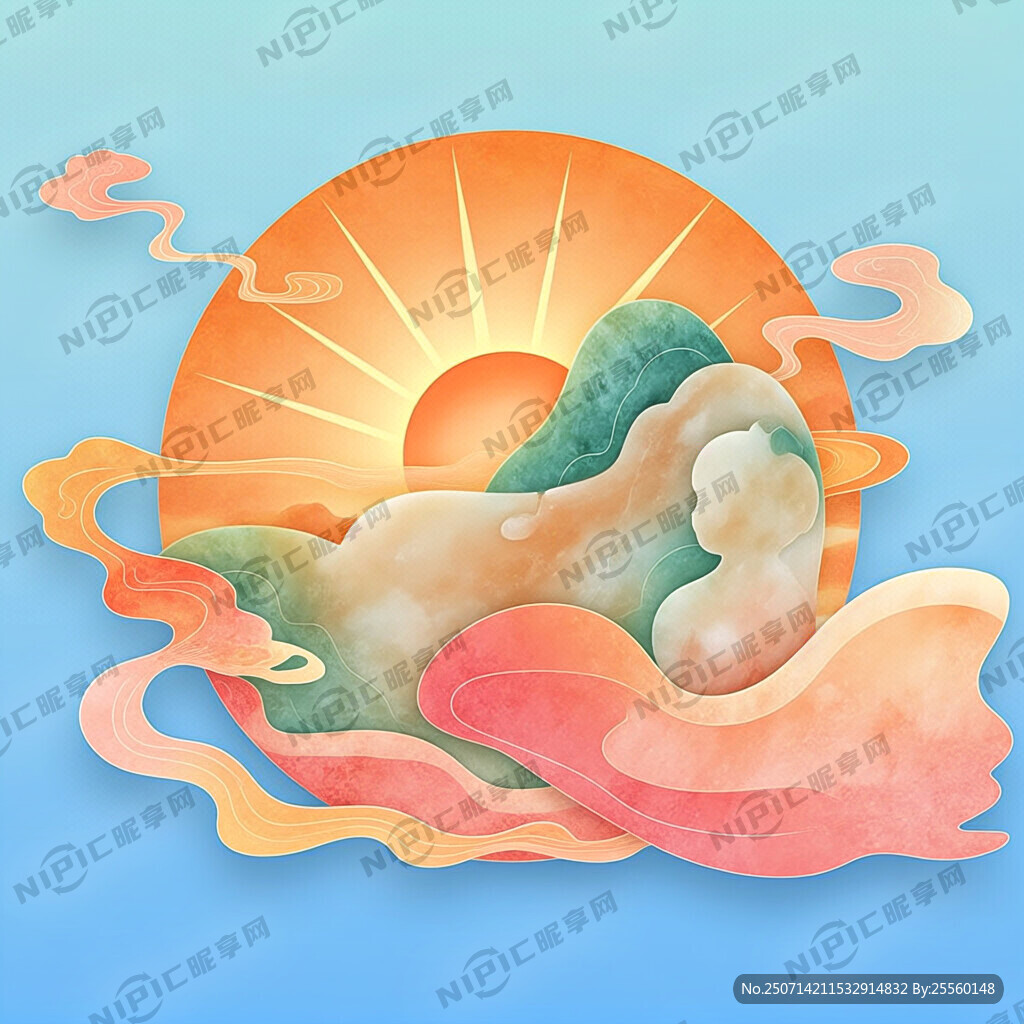 以一个圆形为基础 代表晨