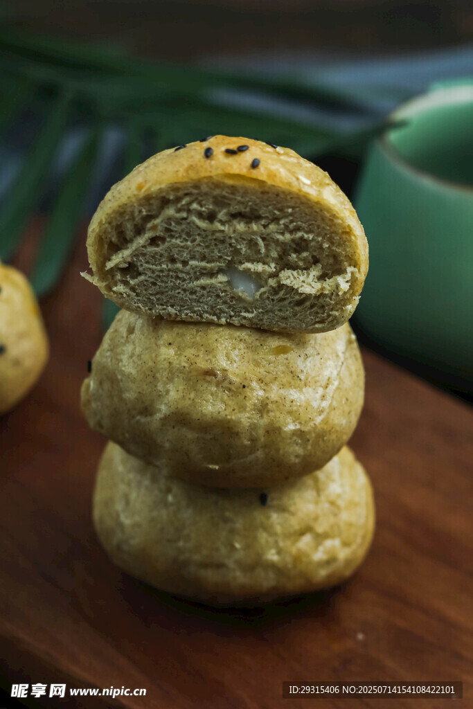 抹茶酥饼堆叠展示