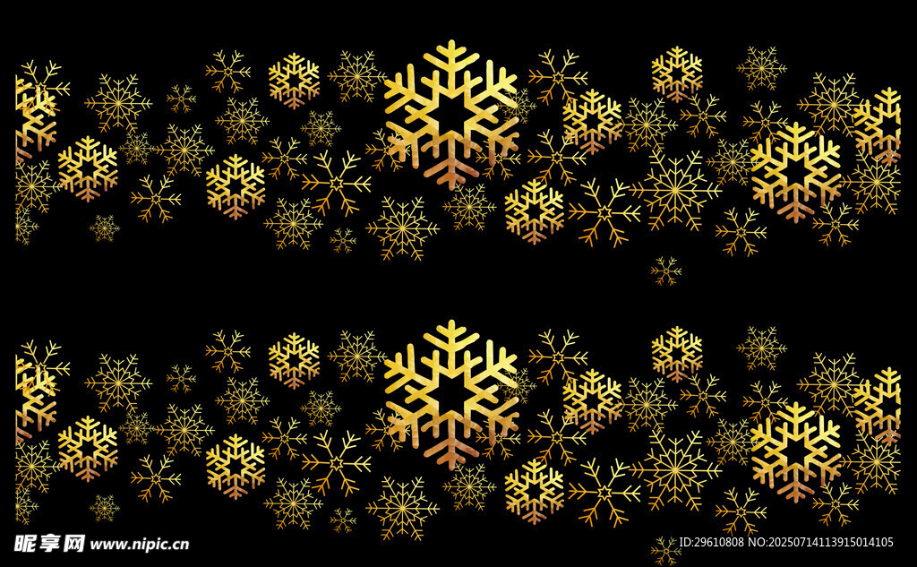 金色雪花图案 