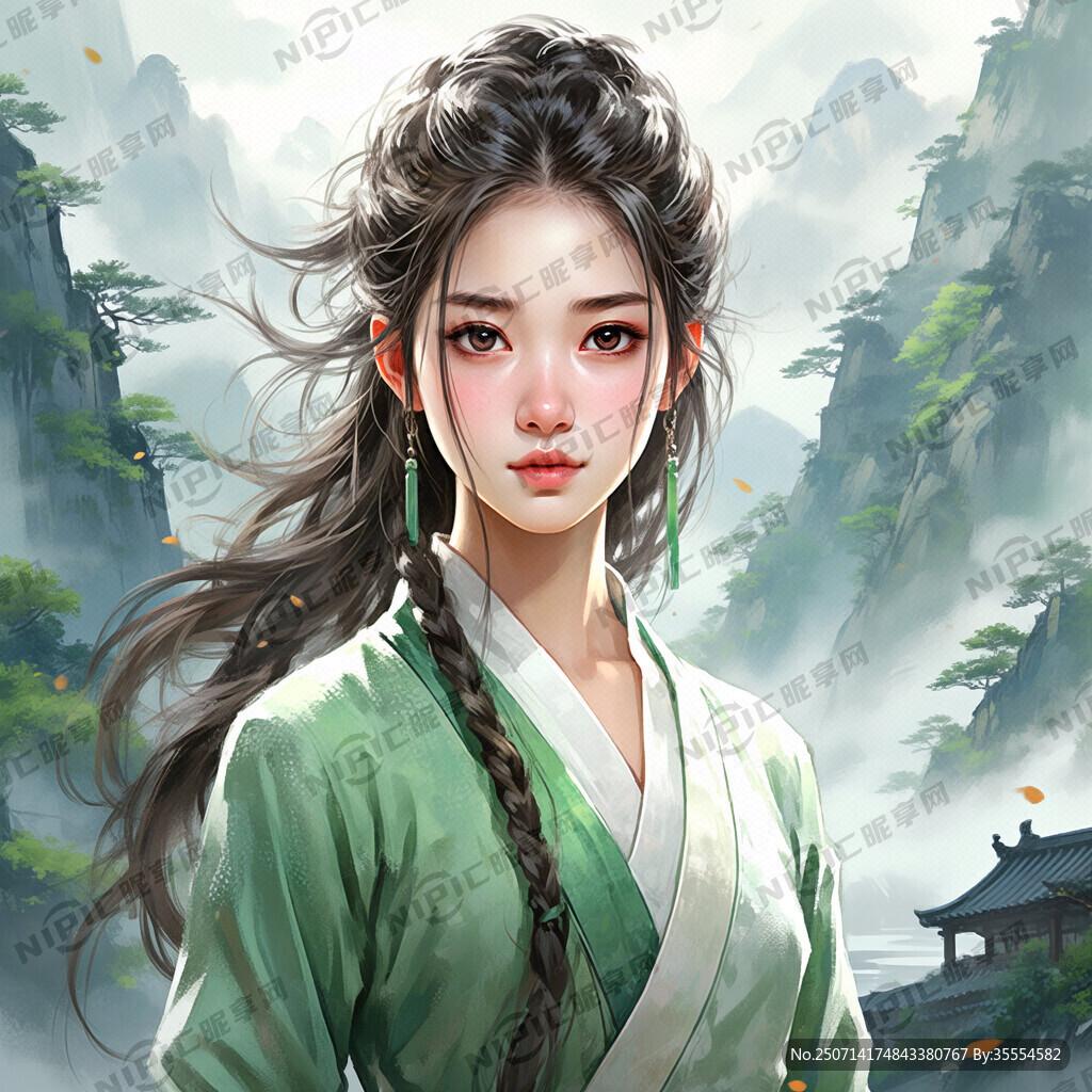 画一张古风漫画的小龙女漫画人物