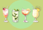 夏日鸡尾酒插图