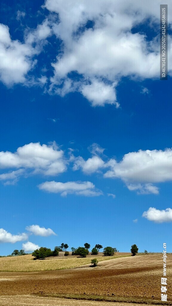 蓝天旷野风景图