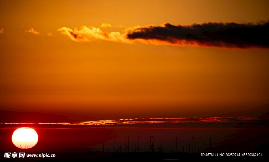 夕阳西下的壮丽天空
