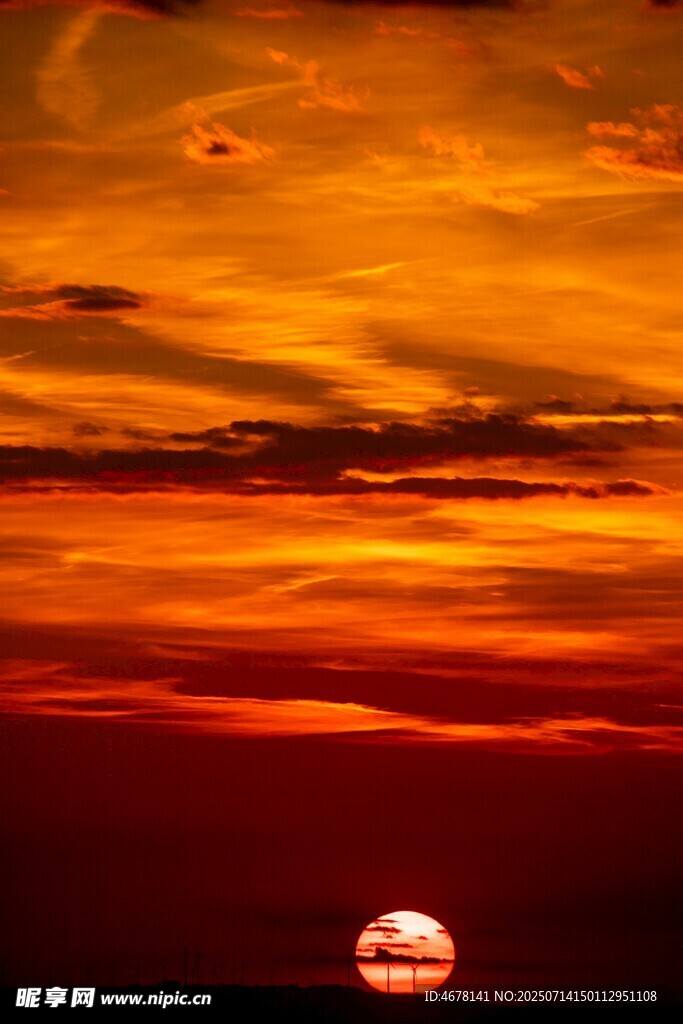 壮丽夕阳西下美景