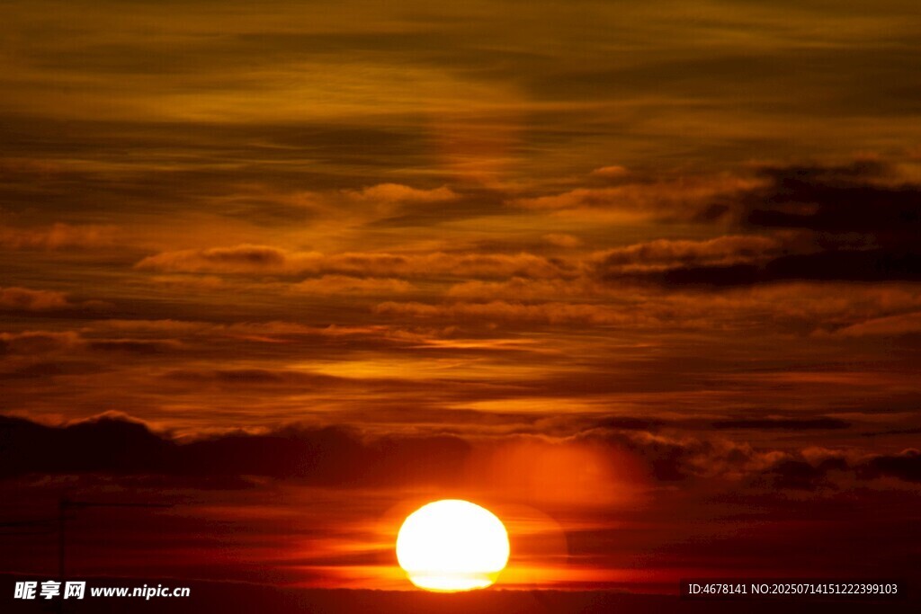 夕阳西下的壮丽天空