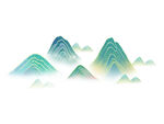 水墨群山  云雾缭绕之景