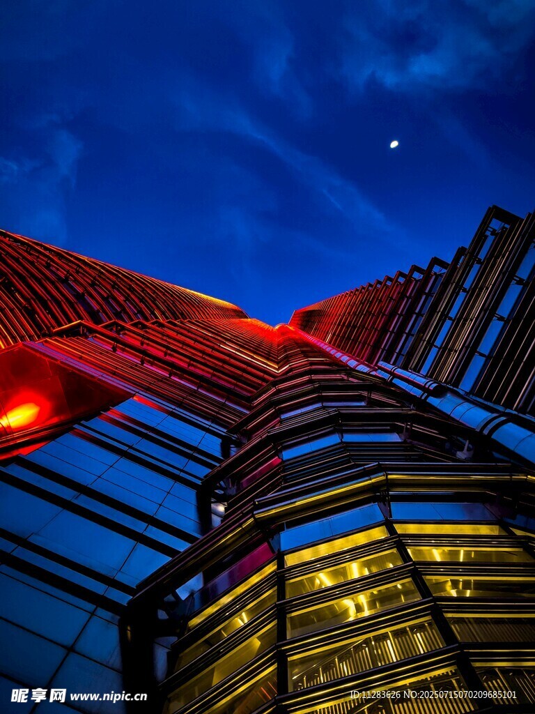 都市摩天大楼夜景