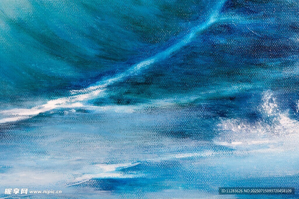 梦幻蓝色海浪景象