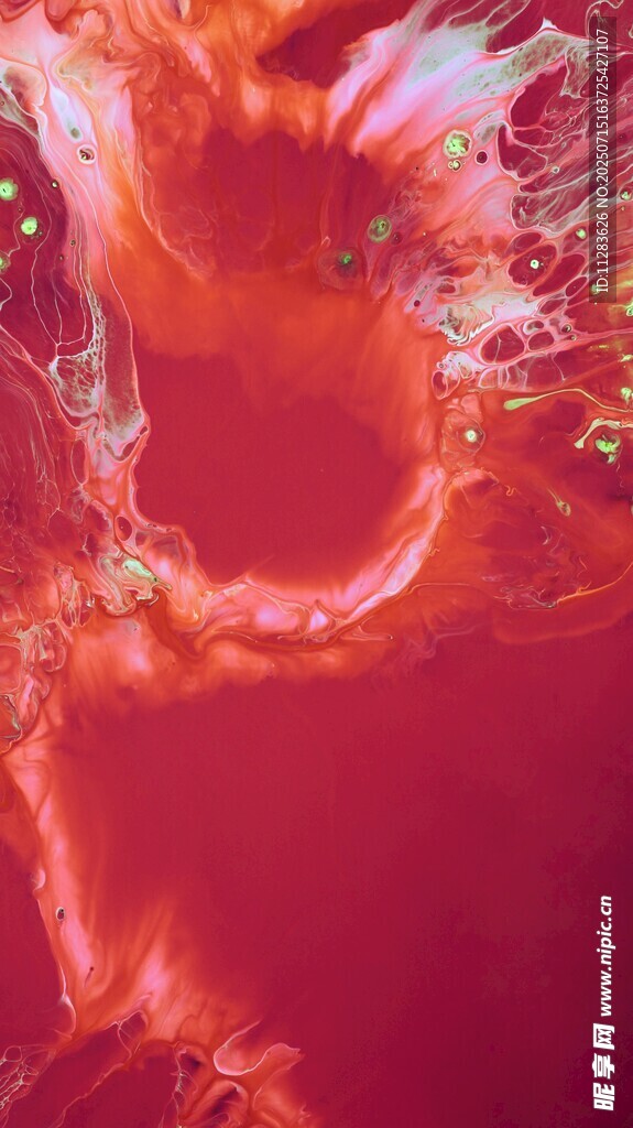 红色梦幻流体纹理画面