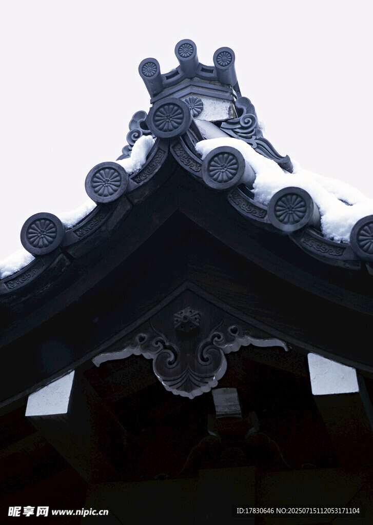 中式古建筑屋顶特写