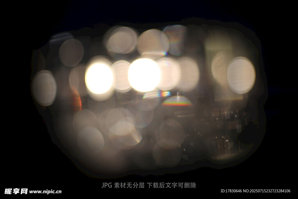梦幻光斑夜景模糊画面