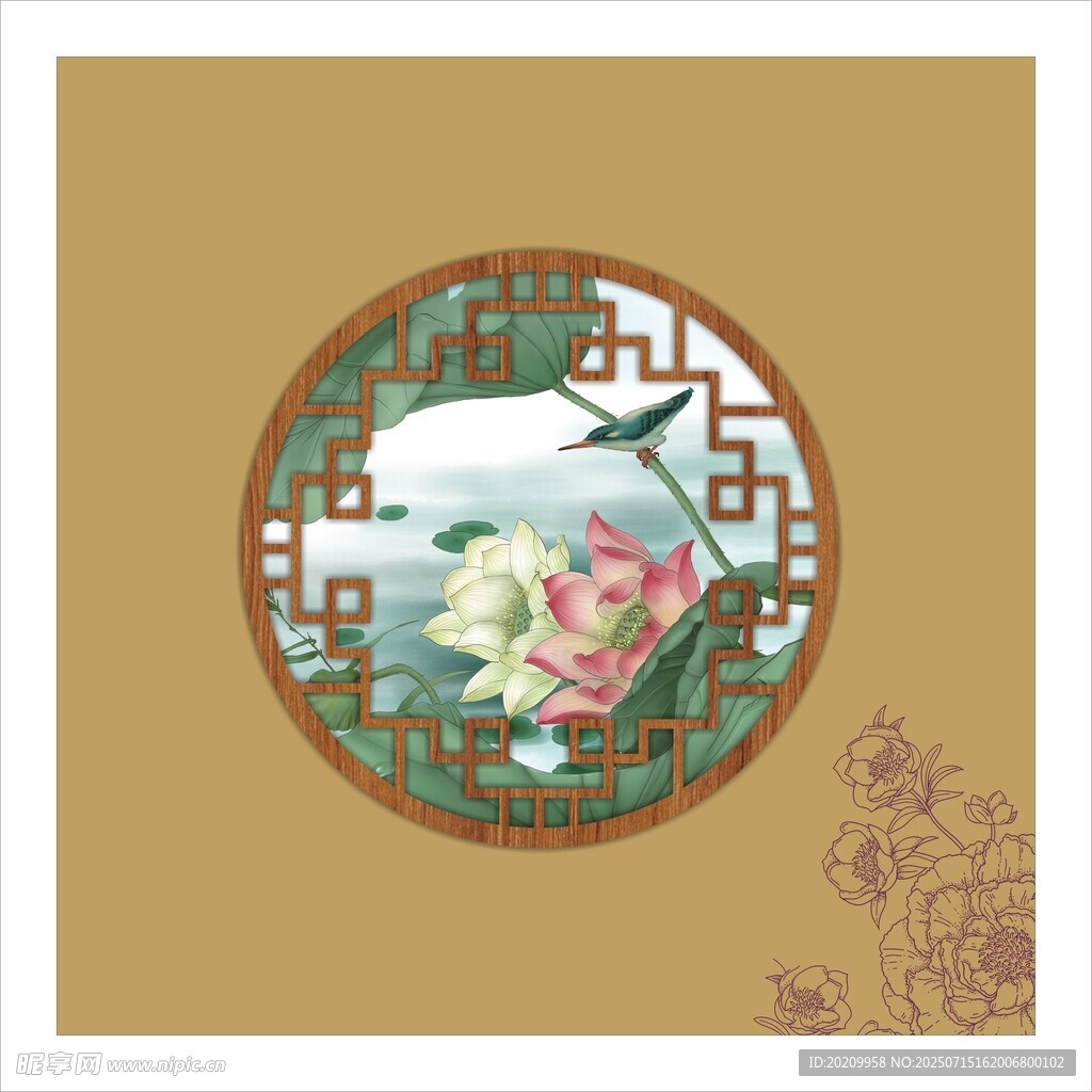 荷花窗花