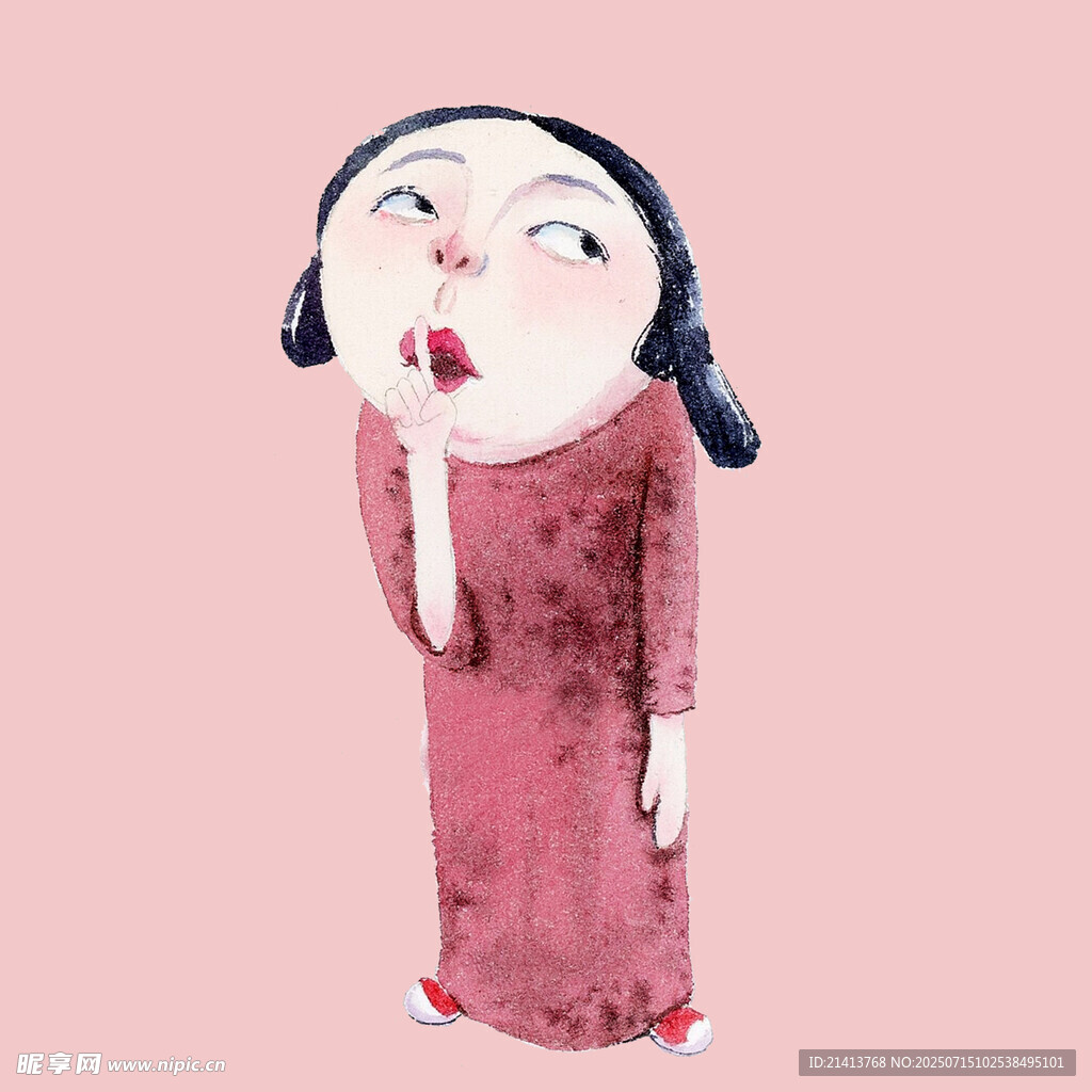 复古风卡通女孩形象
