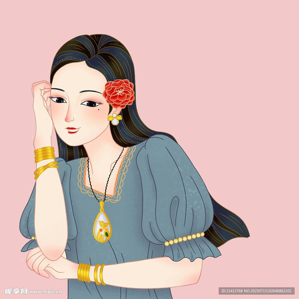 古风女子优雅姿态