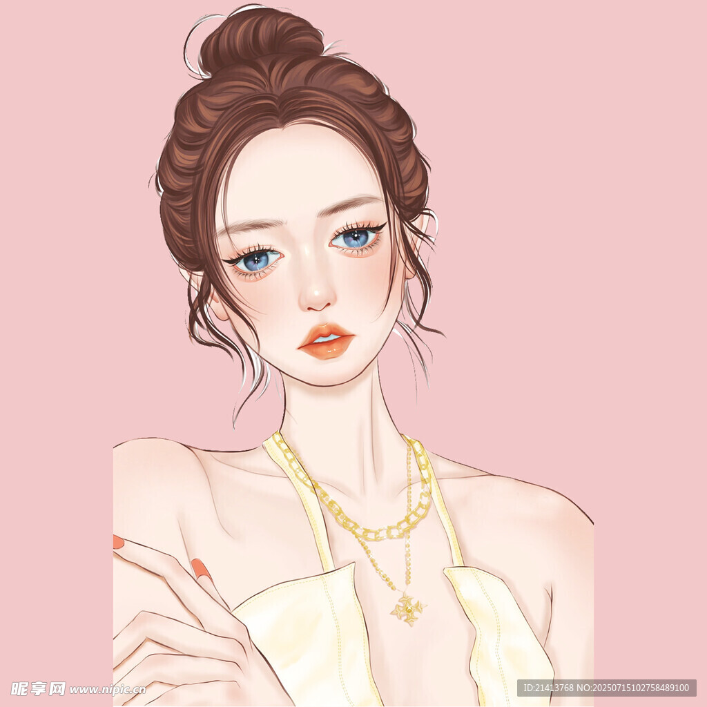时尚优雅的金发女性形象