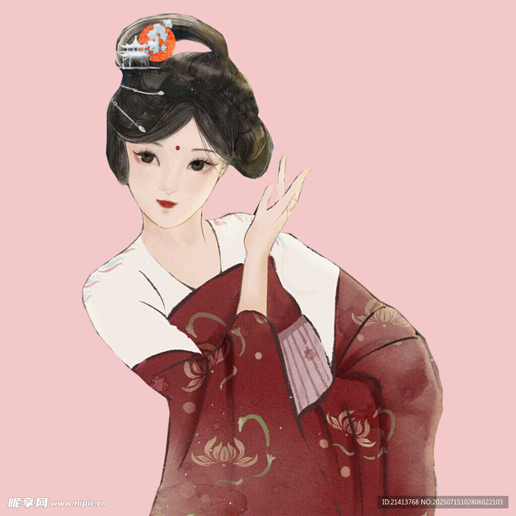 古风汉服女子优雅姿态