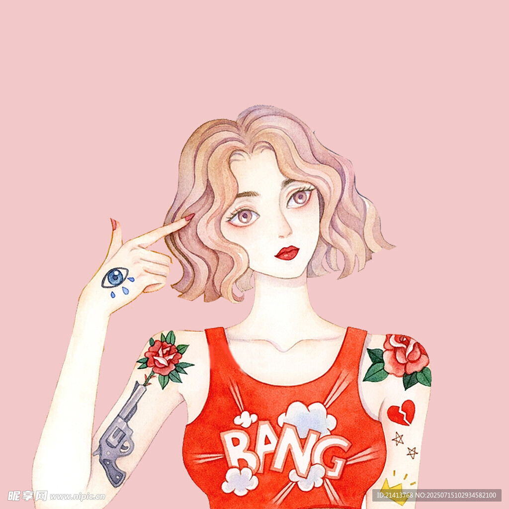 纹身少女的时尚魅力