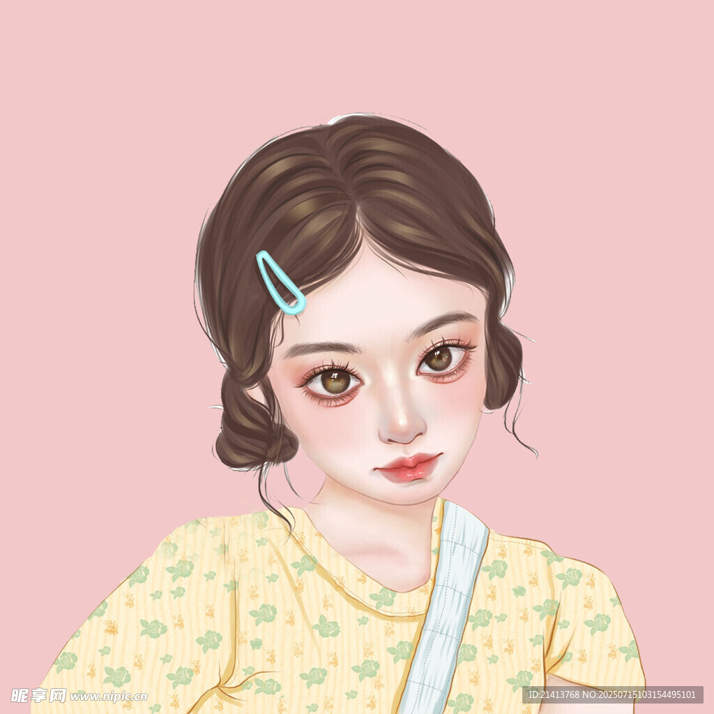 可爱少女插画  清新装扮