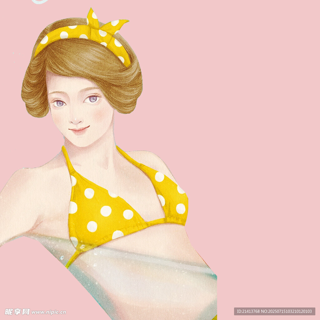复古波点比基尼女郎