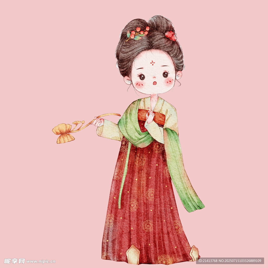 古风唐装玩偶  手持精致物件