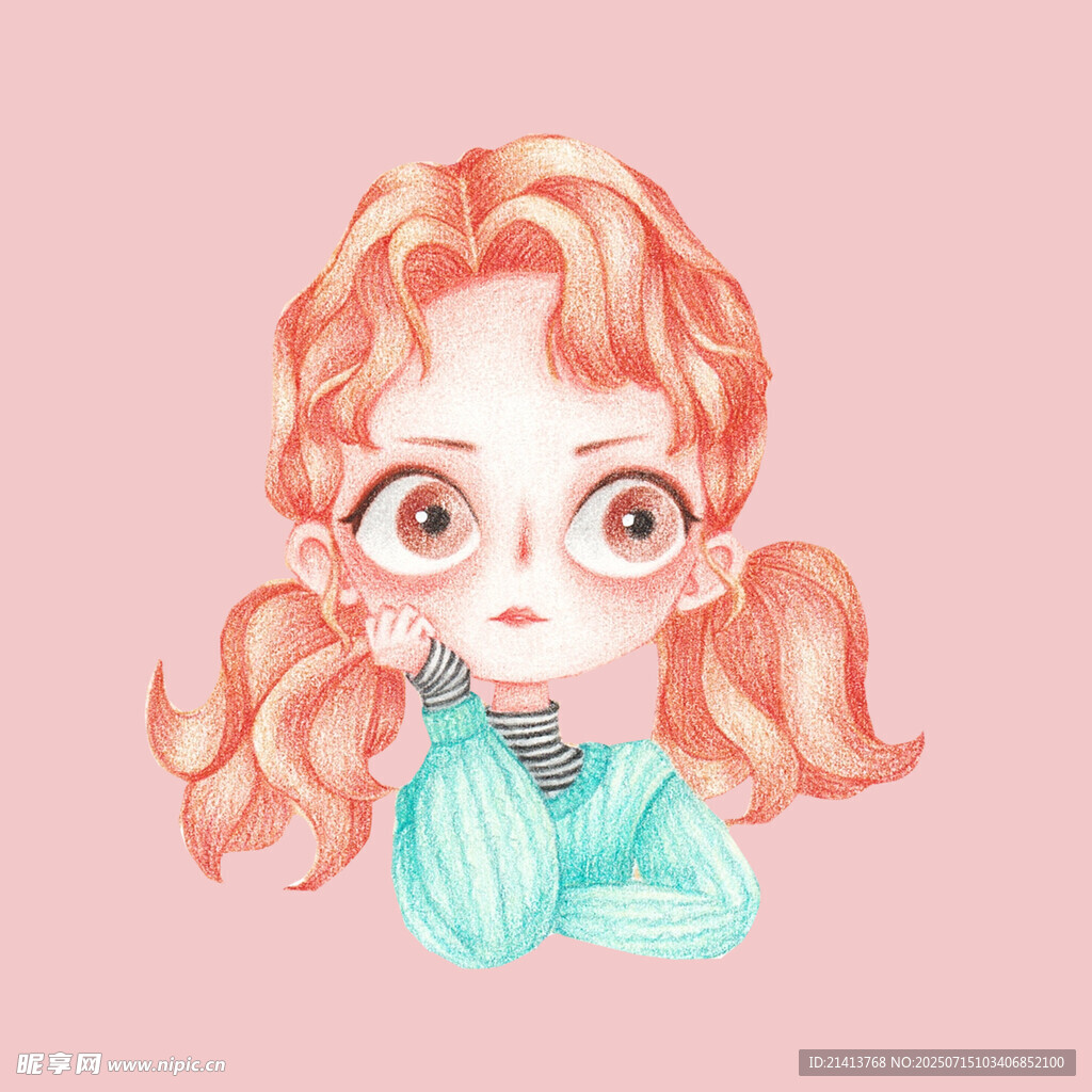 双马尾萌系女孩插画