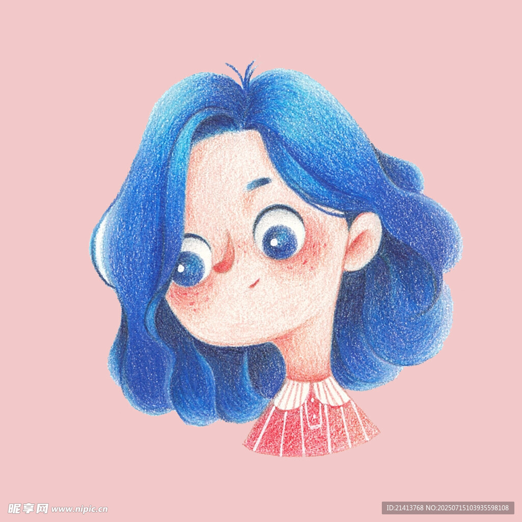 蓝发可爱女孩头像