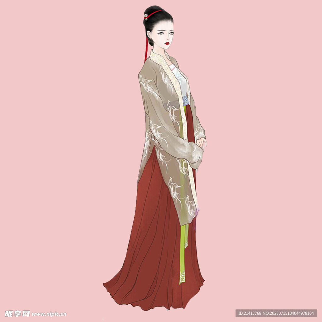 古典汉服女子优雅身姿