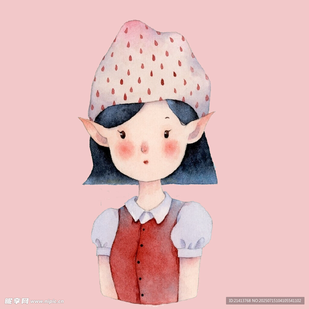 戴帽小精灵女孩形象