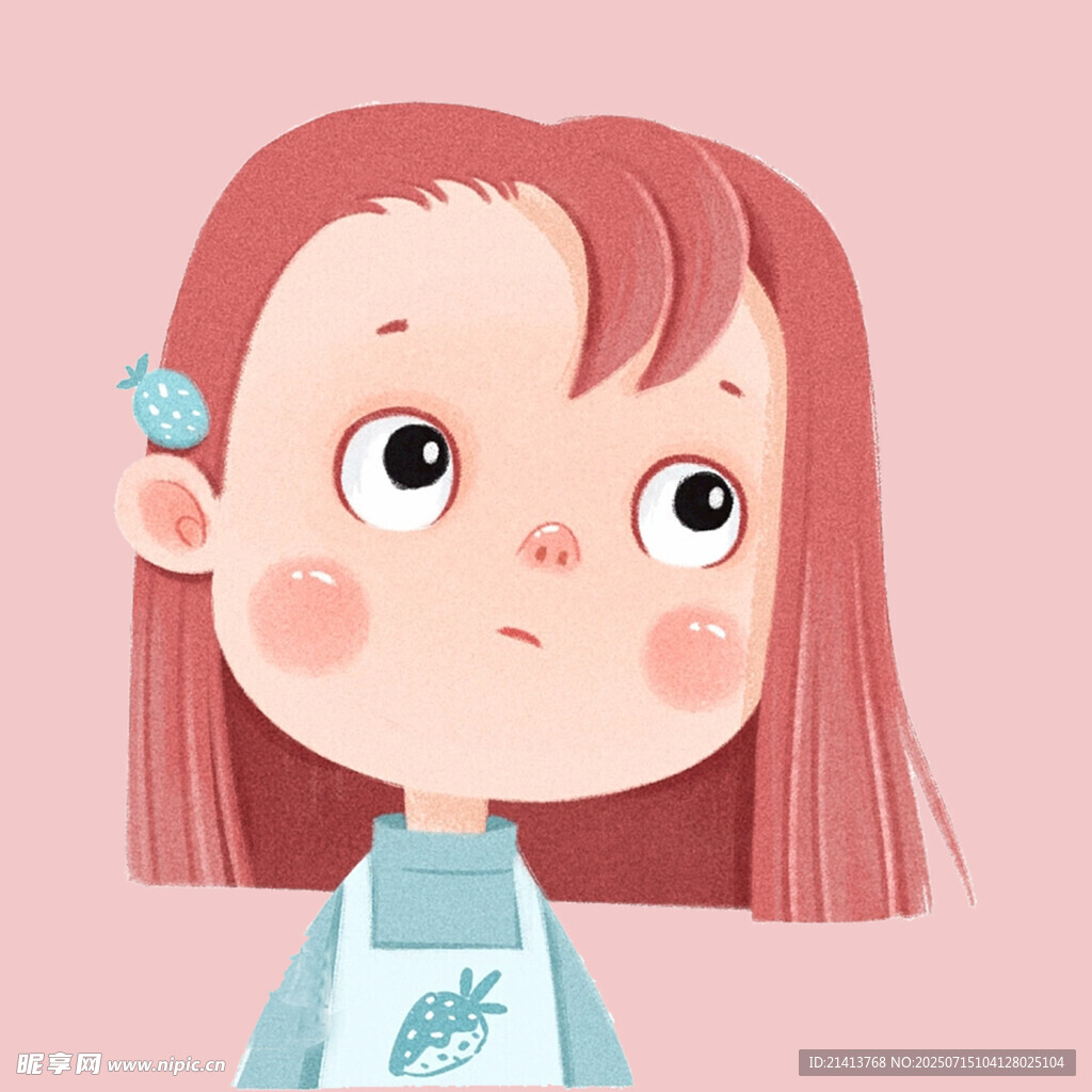 红发萌女孩的可爱模样