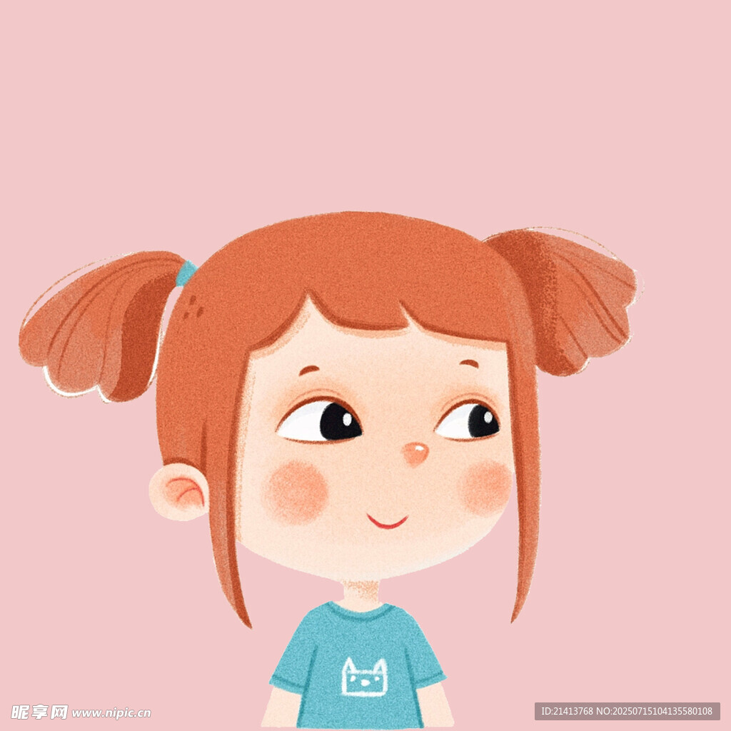 扎双马尾的可爱小女孩