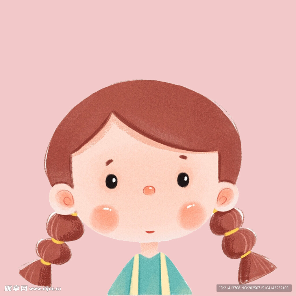 扎双马尾的可爱小女孩