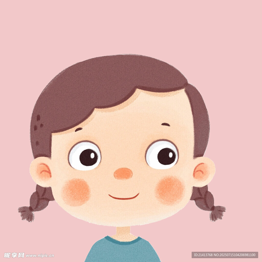 扎双马尾的可爱小女孩