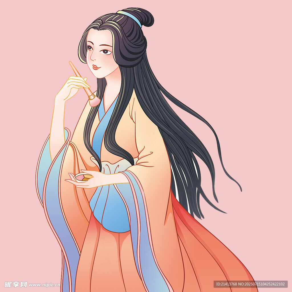 古风汉服女子优雅姿态