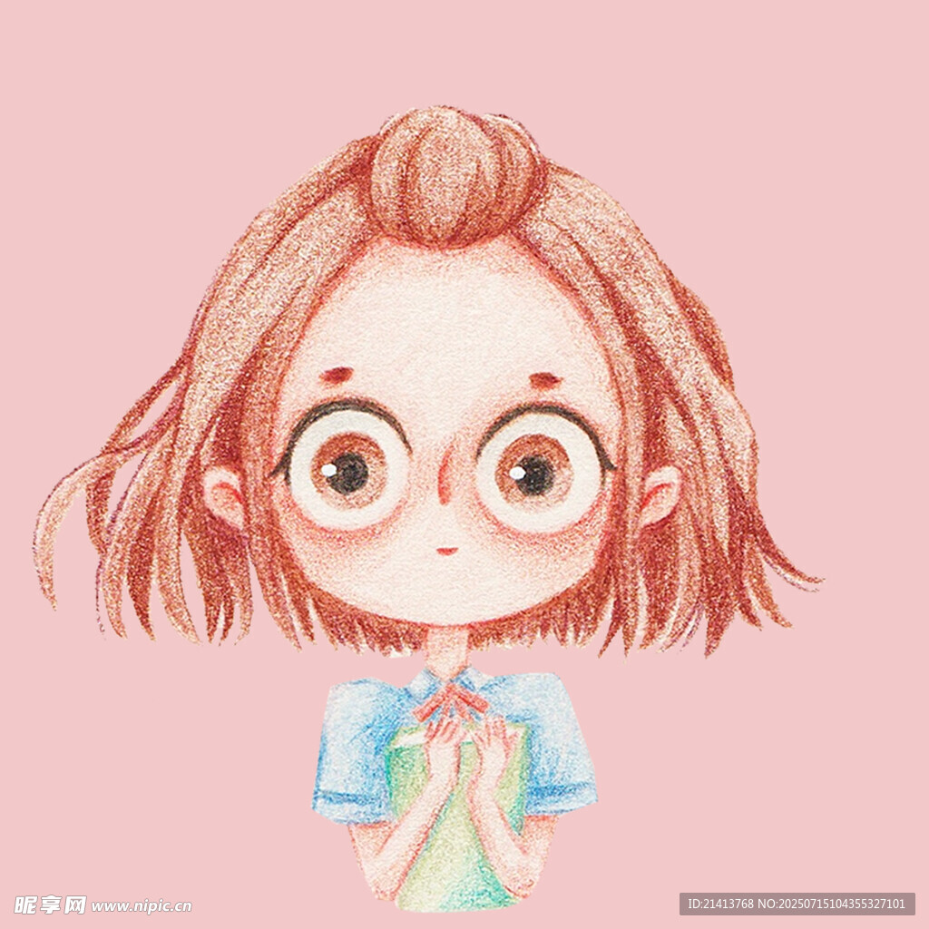 可爱女孩双手合十祈祷