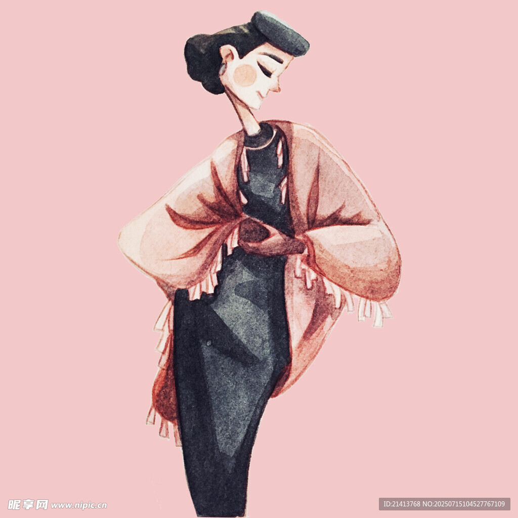 古风汉服女子优雅姿态
