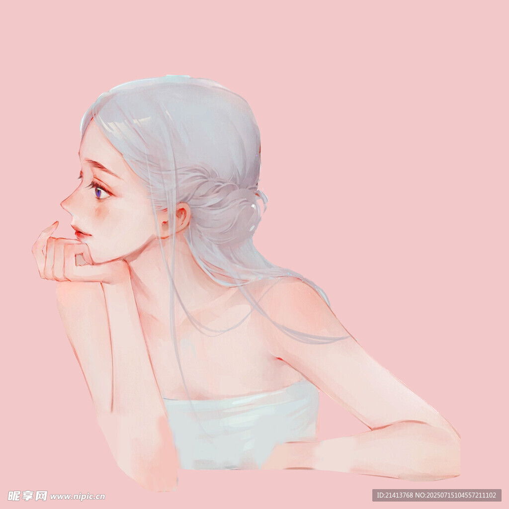侧颜少女的温柔瞬间