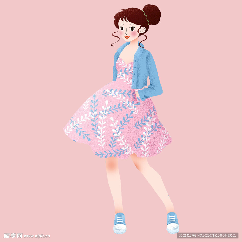 甜美少女时尚穿搭展示