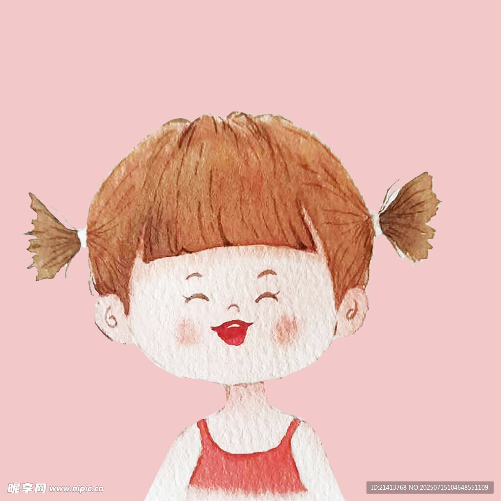 扎双马尾的可爱小女孩