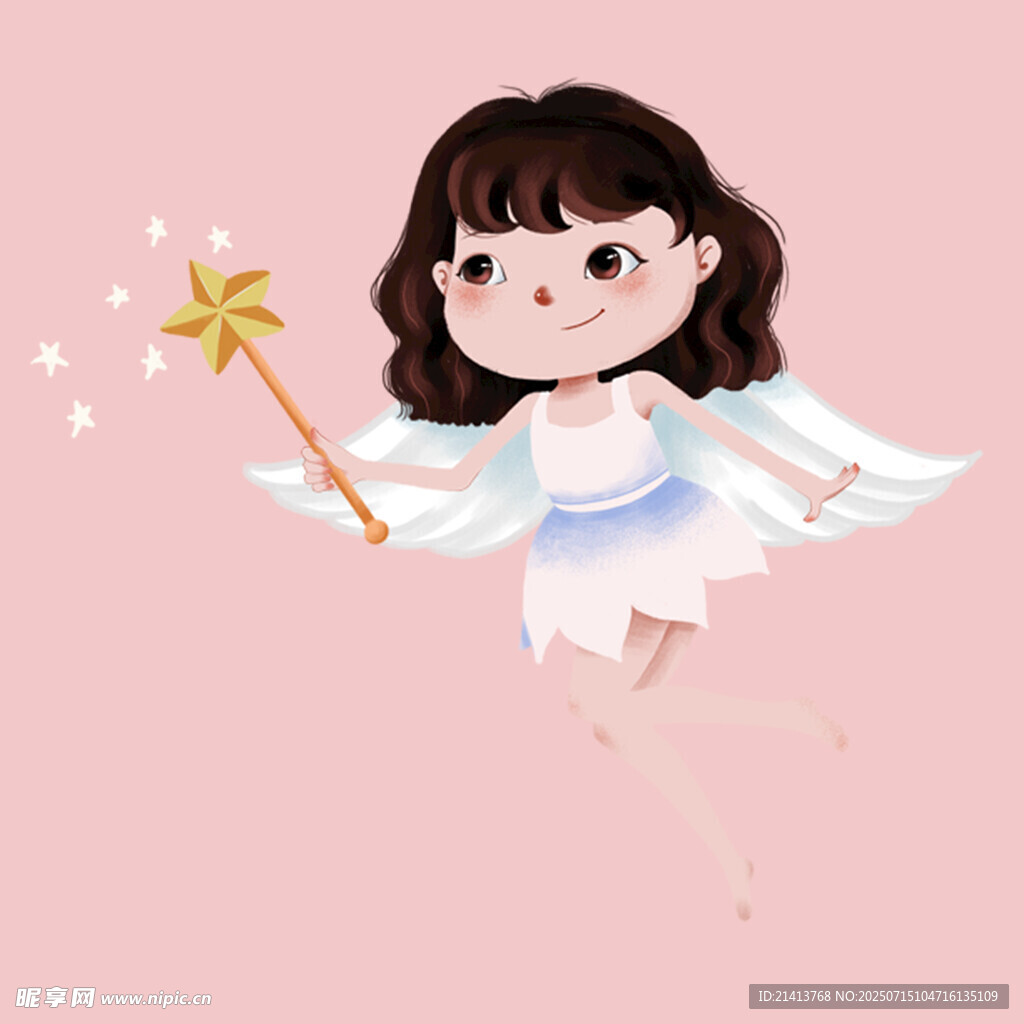 可爱小天使手持魔法棒