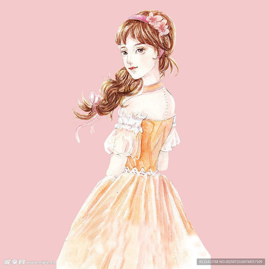 复古风少女的优雅宫廷装扮