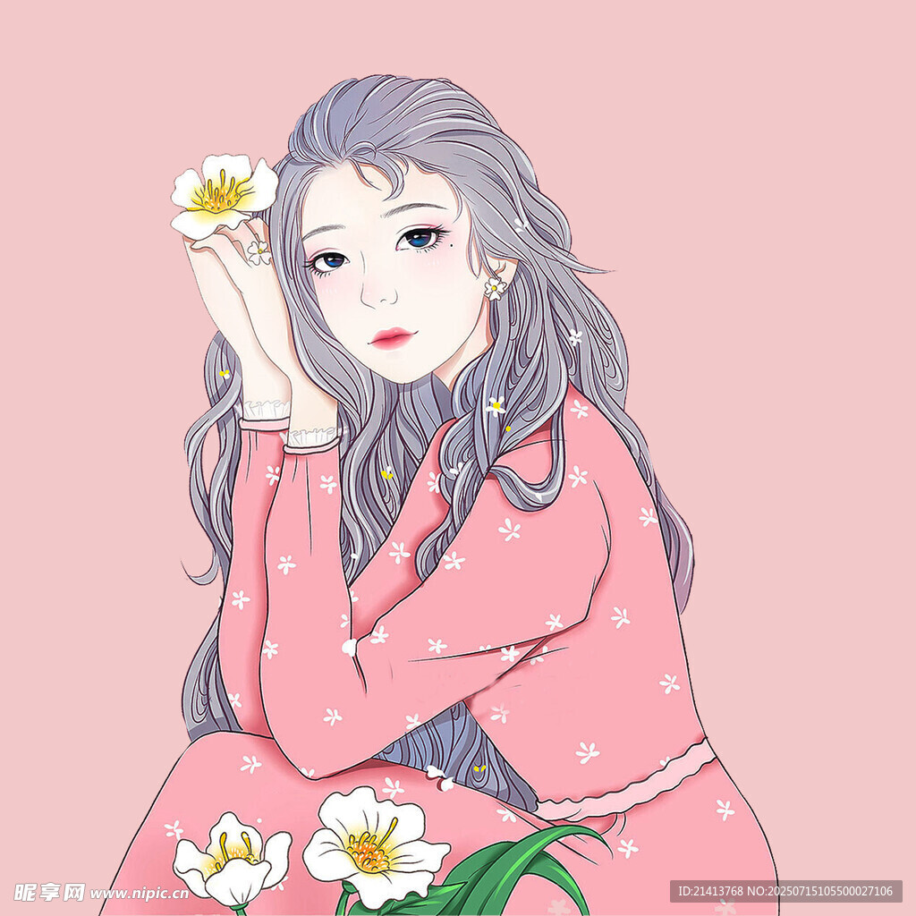 粉色系少女捧花温柔瞬间