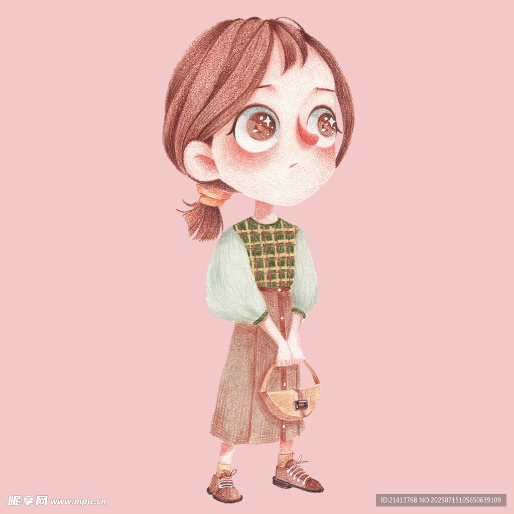 扎马尾的可爱女孩