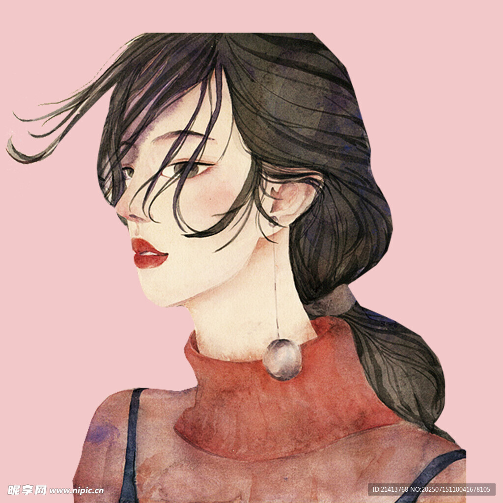 扎马尾的时尚女性形象