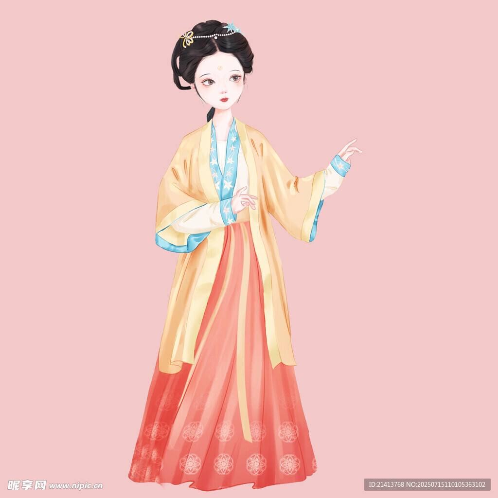 古风汉服女子优雅姿态