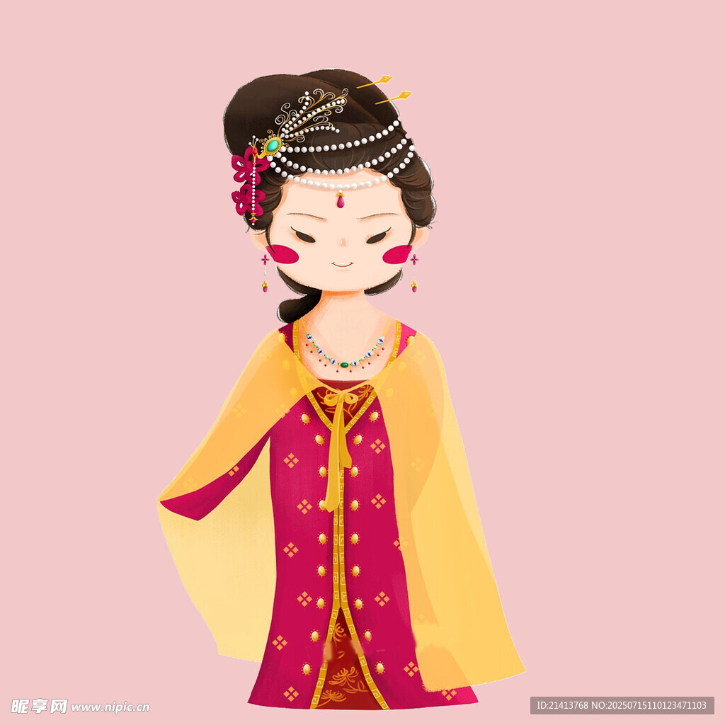 古风汉服少女形象插画