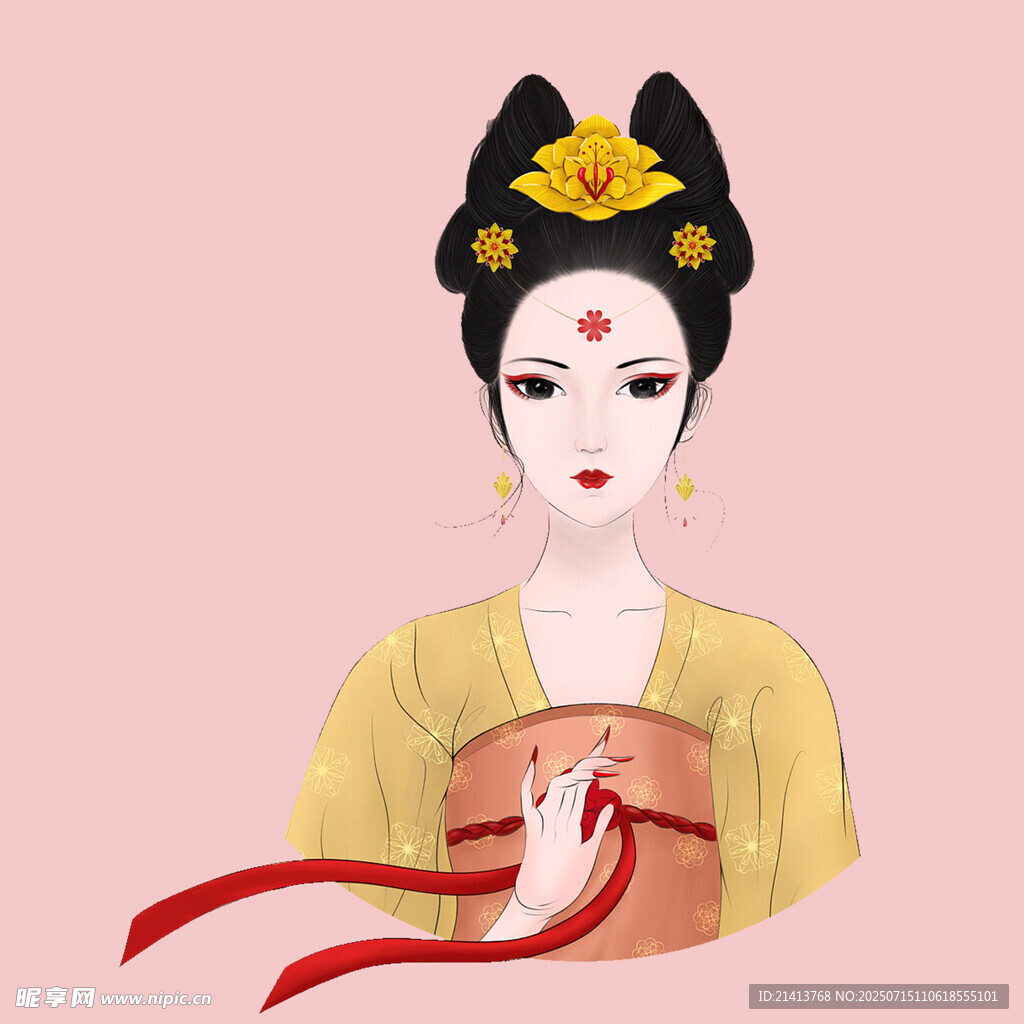 唐代仕女形象插画