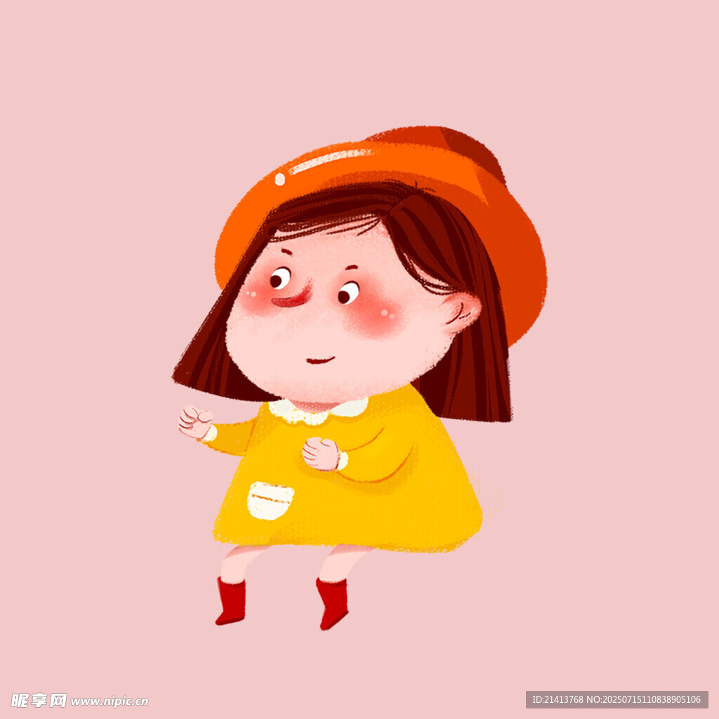 戴贝雷帽的可爱小女孩