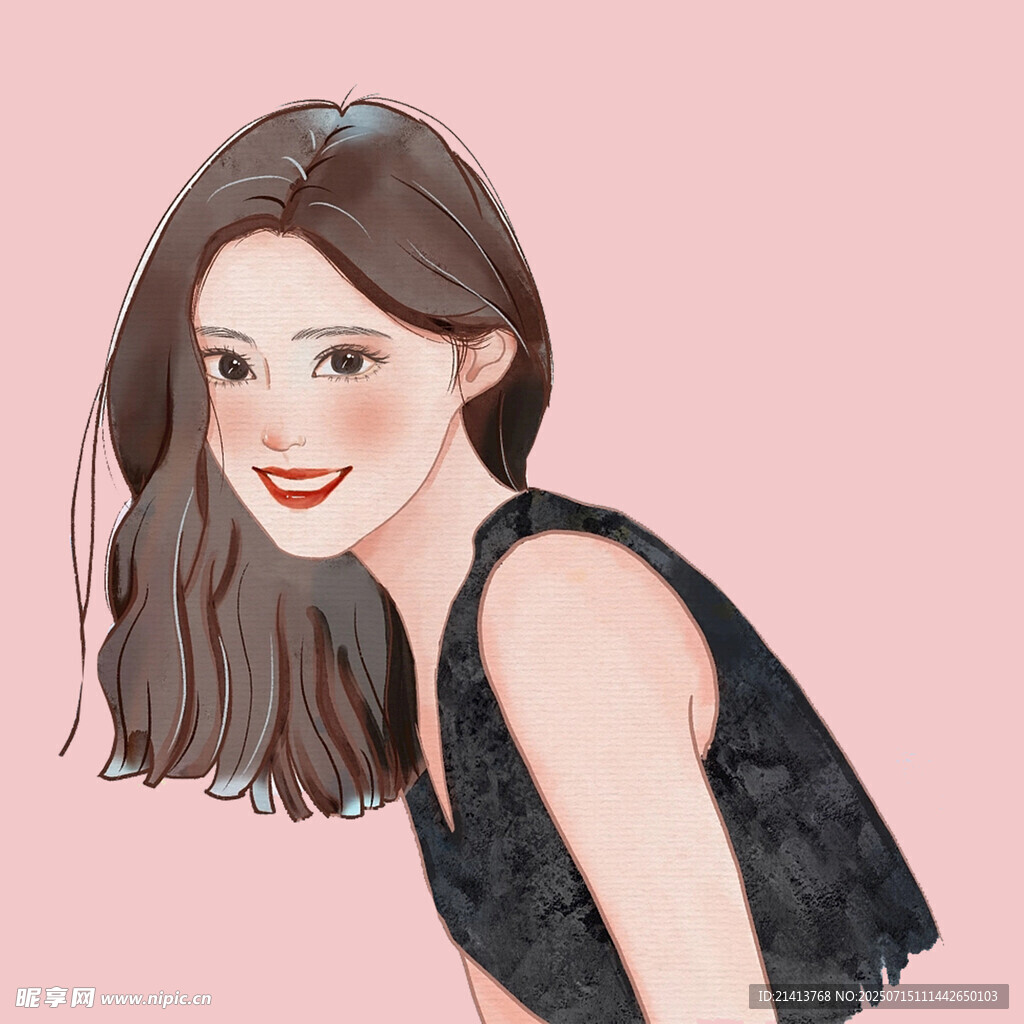 甜美长发女孩时尚形象